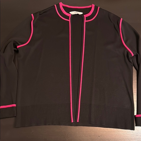 Ming Wang Black and Pink Women's cardigan - Picture 1 of 4